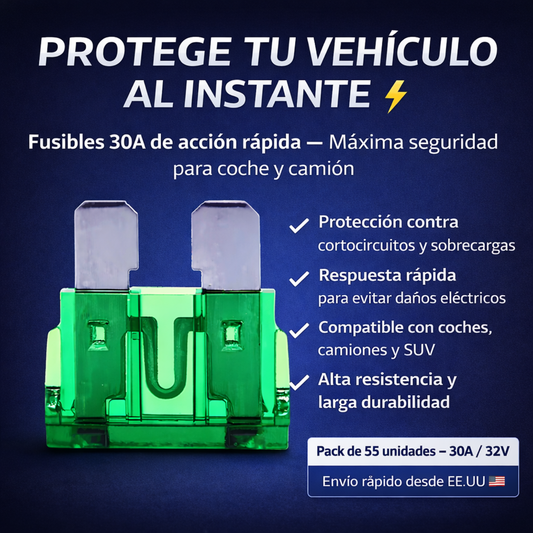 Pack 55 Fusibles 30A – Protección Instantánea para tu Vehículo